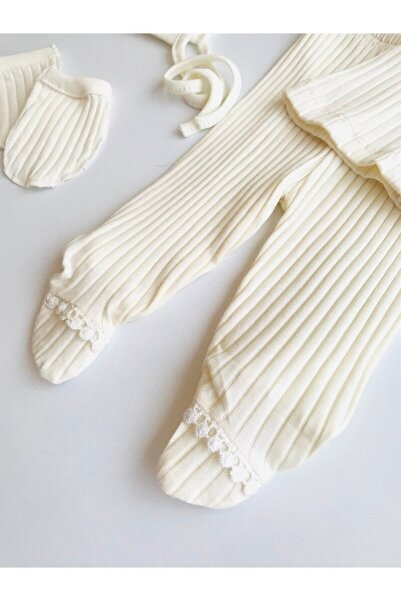 NUNU BABY Scalloped 5 Piece Newborn Set - Cream