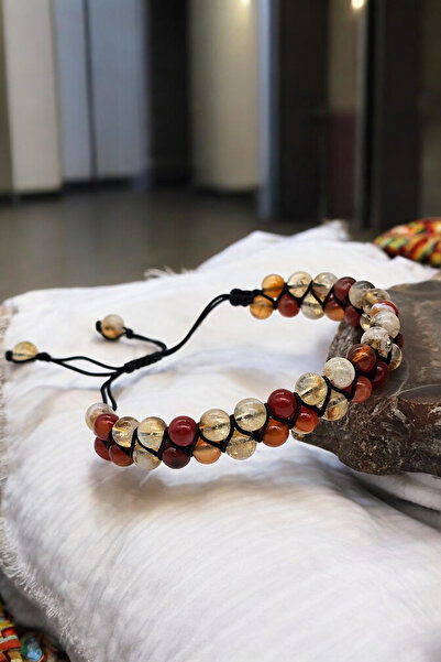 NBS Beautiful Naturel Stones سوار سيترين من الأحجار الكريمة الطبيعية 6 ملم - ...