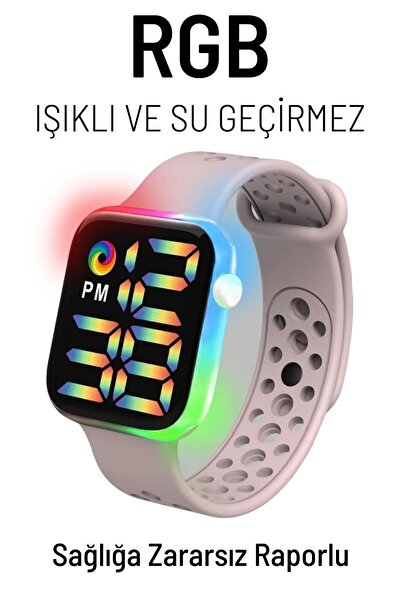 Q-TİME Rgb Işıklı Ve Led Ekranlı Su Geçirmez Dijital Çocuk Ve Genç Kol Saati ...