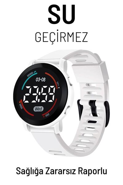 Q-TİME Akıllı Saat Görünümlü Led Ekranlı Su Geçirmez Dijital Çocuk Saati (bey...
