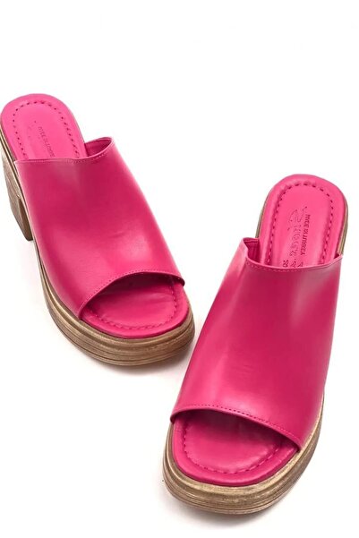 Preshley Women's Rosso Fuchsia Comfort Orthopedic Insole Platform Heel Slippers