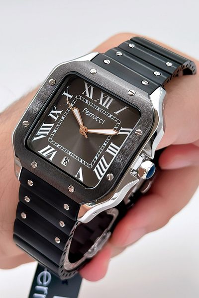 Ferrucci Square Model Steel Cord Men's Wristwatch
