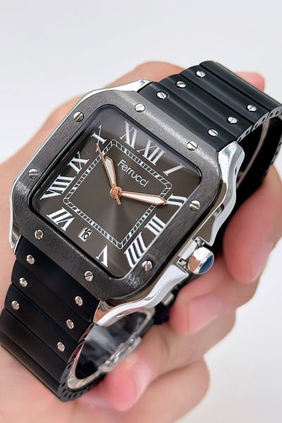 Ferrucci Square Model Steel Cord Men's Wristwatch