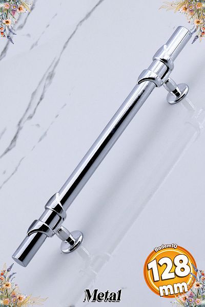 Badem10 Mâner metalic cu pică 128 mm -12,8 cm Culoare cromată Mobilier Bucătărie Sertar Dulap Dulap Mânere Mâner