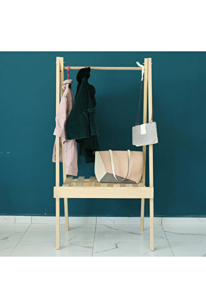 ME-BE WOOD Ahşap Askılık Katlanabilir Ayaklı Elbise Askısı Konfeksiyon Askısı