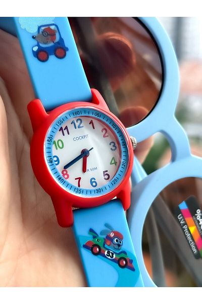 Cockpit Boy - Blue Silicone Watch Bracelet with Numbers Suitable for Marine Use