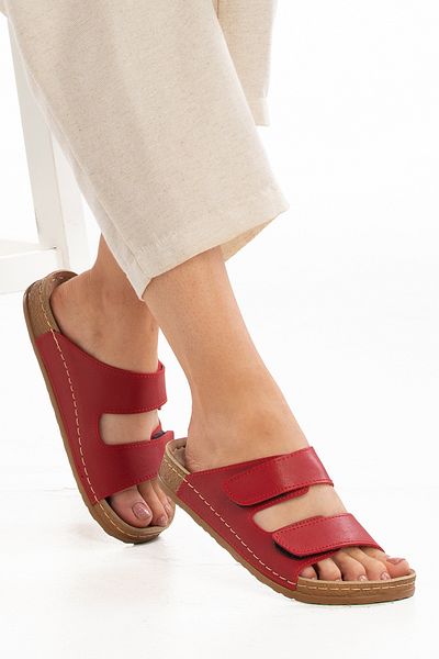POLOMİA Polomia Scarlet Flexible Velcro Comfort Comfortable Women's Daily Slippers