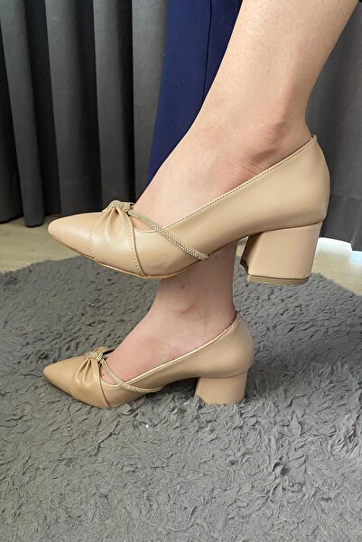 Preshley 5 cm Thick Heeled stone Bow Women's shoes