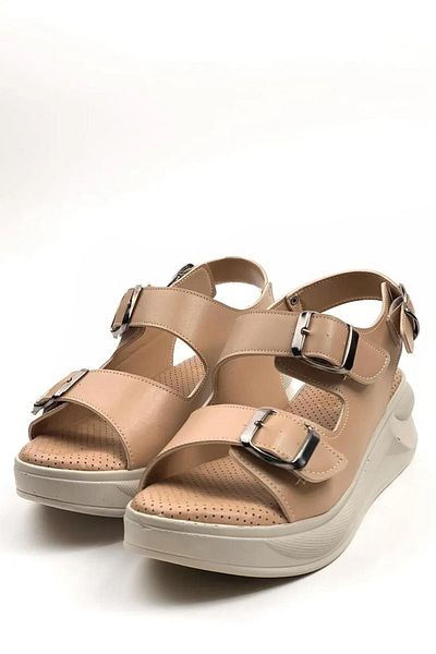 Preshley Sandale cu cataramă cu talpă ortopedică Dimma Nut Comfort pentru femei