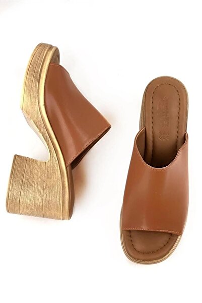 Preshley Γυναικείες παντόφλες με τακούνι με ορθοπεδική σόλα Rosso Taba Comfort