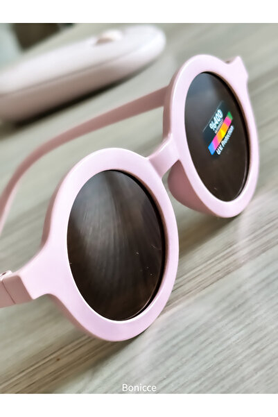 Bonicce Brand Uv400 Scandinavian 1-10 Years Old Pink Color Girl's Sunglasses (Original in Glasses Container)