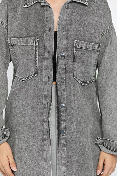 GÜLSELİ Τζιν μπουφάν με διπλή τσέπη Anthracite