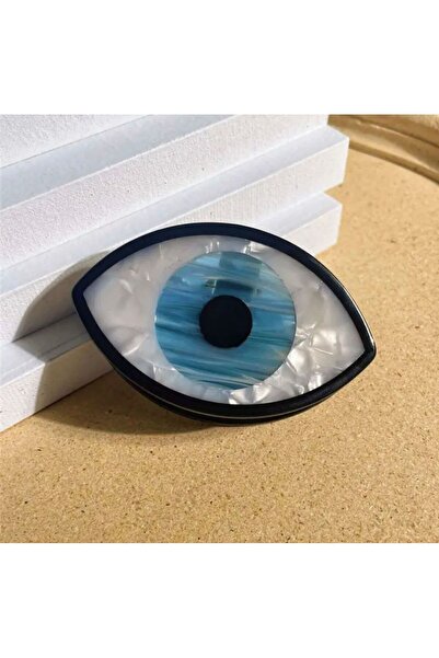 Rachel Siyah Şerit Nazar Göz Kemik Mandal Toka-8 cm