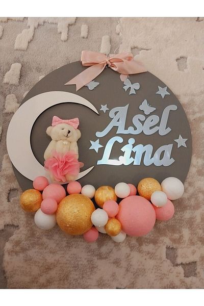 ARMAGAN BEBEK NİKAH ŞEKERİ Ornament pentru ușă pentru bebeluș Bule din lemn