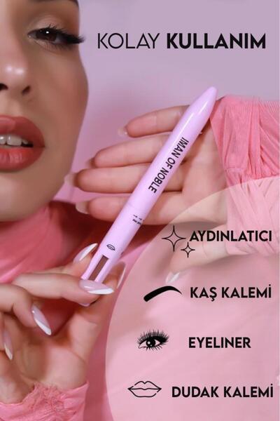 MUJGAN 4'ü 1 Arada Makyaj Kalemi – Göz Kalemi, Kaş Kalemi, Dudak Kalemi ve Aydınlatıcı