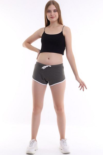 kozzy Mini pantaloni scurți cu șireturi slim fit kaki