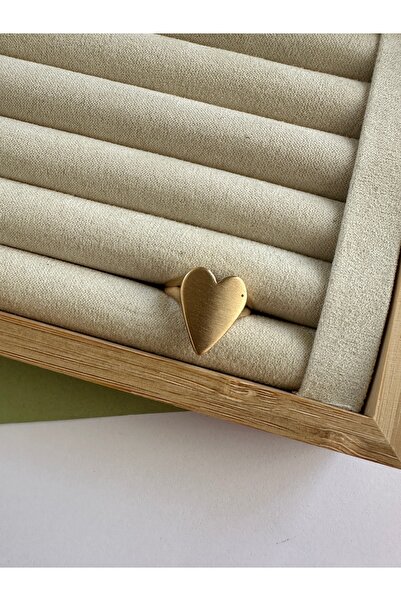 ringbox Gold Mat Kalp Yüzük