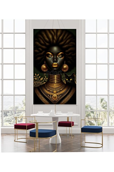 HDART Soyut Siyahi Afrikalı Zenci Kadın Kanvas Duvar Tablosu Tablo