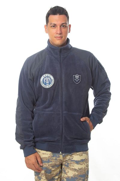 Burak Askeri Malzeme Navy Blue Colored Long Sleeve Cold-proof Fleece - Full Zipper Bato Collar