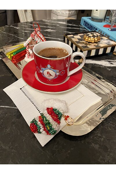 Handmade 1 штука новорічна серветка для кави з кришталевим каменем