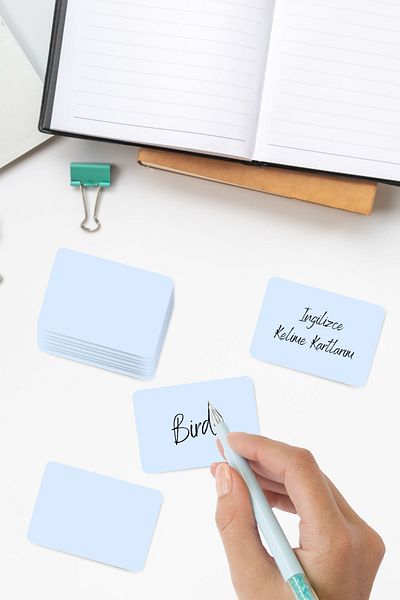 Copyder Pastel Blue Unprinted Word Cards 500 Pieces - Multi-Purpose, Boxed Note Cards for Memory and Note Taking