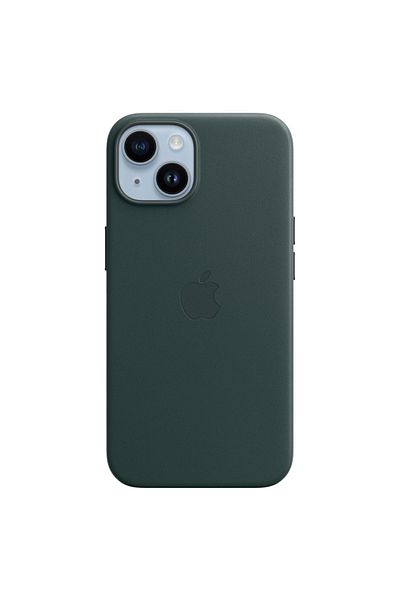 Apple Leather Case With MagSafe For iPhone 14 Forest Green