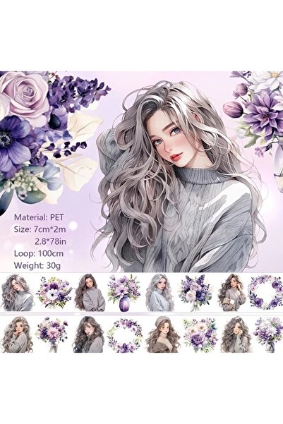 SF SCRAPBOOK KIRTASİYE Scrapbook Washi Tape Journal  Sticker Rulo Pet Sticker...