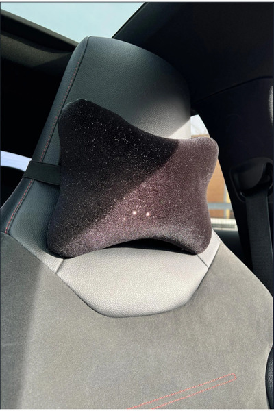 dizaynpark Pernă de gât neagră cu sclipici 1 bucată