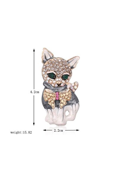 Punky Store Sevimli Taşlı Vip Kedi Broş-brs-125