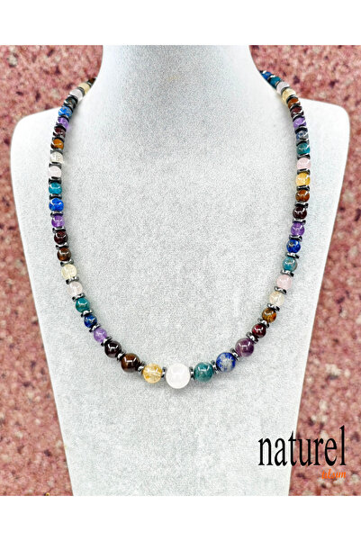 Naturel Tılsım قلادة من الحجر الطبيعي سبعة شقرا