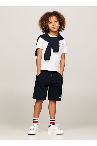 Tommy Hilfiger Boy's Navy Blue Elastic Shorts - Th Logo Sweatshorts