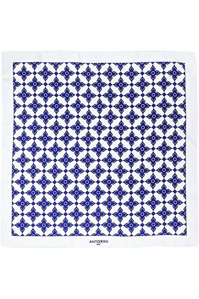 ANTORINI Ιταλική κατασκευή Geometric Blue Limited Edition Scarf Bandana - Como Scarf
