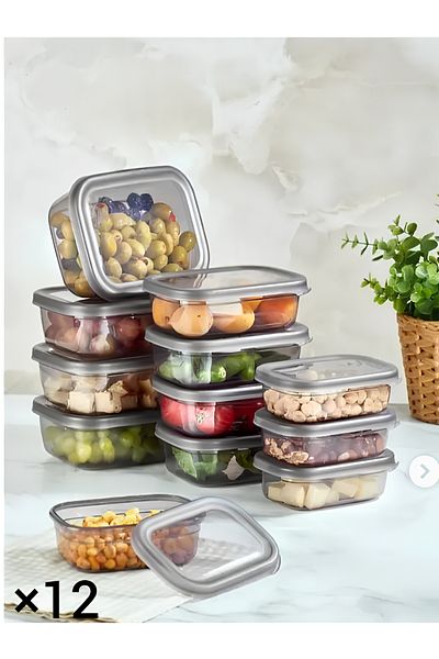 Birdoludukkan 12 Pieces Rectangular 400 Ml Storage Container