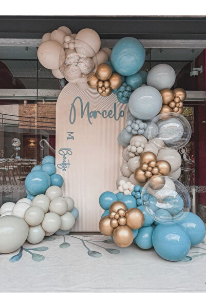 Çemrek Süs Parti Stakleni plavi i morski pesak koncept set lanaca za balone 1...