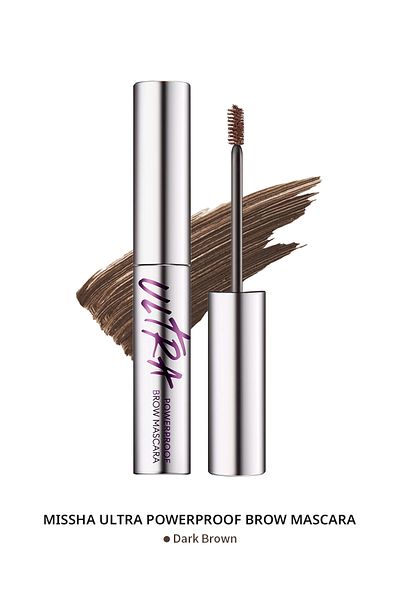 Missha ماسكارا الحواجب - فرشاة رفيعة ومثلثة، توفر مظهرًا طبيعيًا، مقاومة للطاقة للغاية (بني مزخرف)