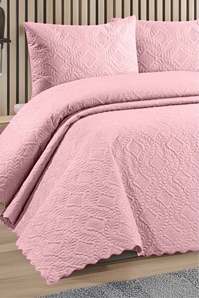 REYs HOME Kapitoneli Yatak Örtüsü Çift Kişilik Pudra