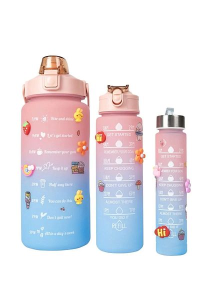 Maygiy Colorful Motivational Water Bottle Set