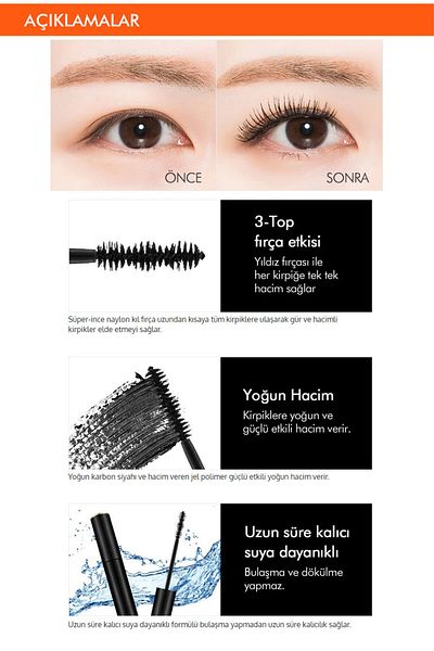 Missha Water Resistant, Intense Volume Mascara Mega Volume Mascara (DEEP VOLUME)