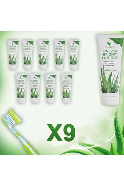 Forever Living Forever Bright Toothgel Aloe Vera Toothpaste Set of 9