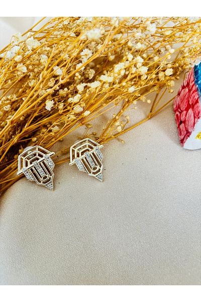 Markiz Takı Gold Serenay Earrings 3.5 cm
