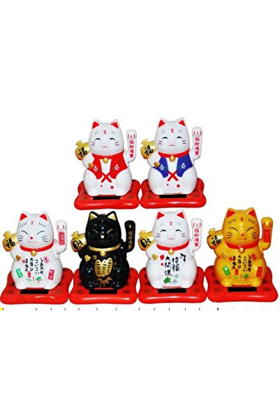 nesever store Güneş Enerjili Şans Para Getiren Şanslı Kedi Tasarımlı Biblo