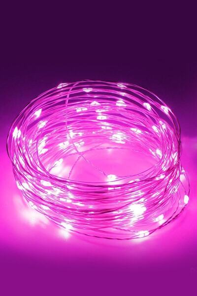 BYSHOME Peri Led 3 Metre Pilli Pembe Renk Dekoratif Aydınlatma