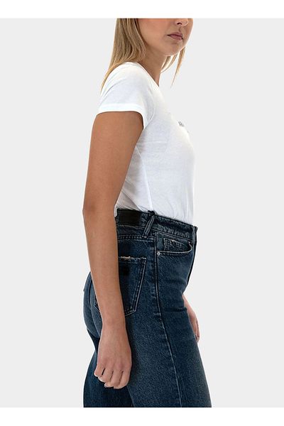 Armani Exchange Crew Neck Printed White Women's T-Shirt 8Nytab
