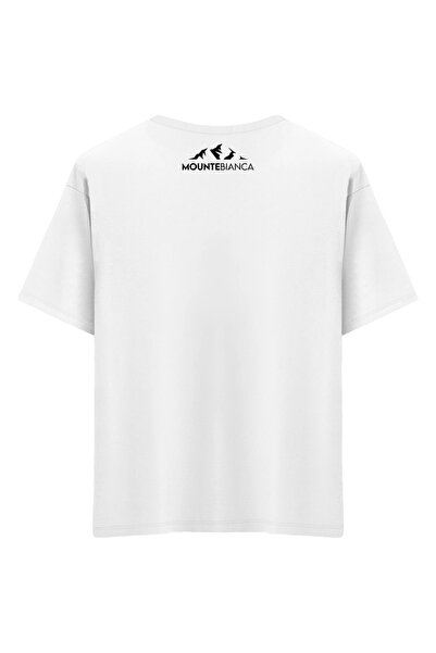 Mounte Bianca Unisex bela - Oversize kroj T-shirt