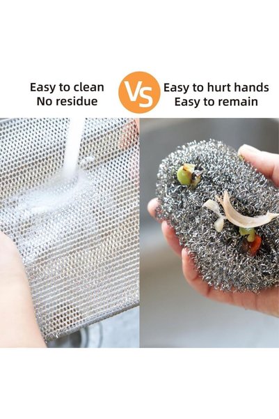 Miomi 6 Adet Çift Katlı Çok Amaçlı Mucize Mikrofiber Inox Bez Telli Bulaşık Bezi, Mutfak Banyo Bezi