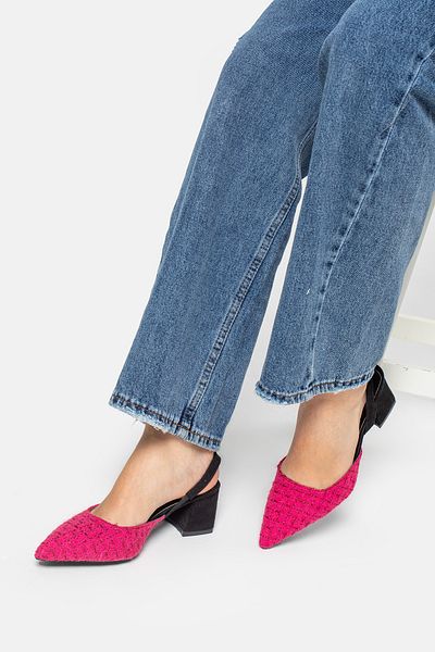 Ömer Ediz Shoes 6 cm Thick Heeled Fabric Detailed Shoes