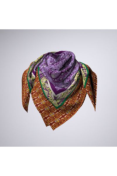 Modabutik DG9878-79 Model 70x70 Bandana cu modele florale