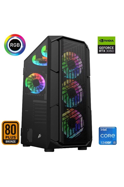 XASER Xsr578 i5 12400F 16GB Ram 1TB M.2 NVMe SSD 12GB RTX3060 Ekran Kartı Oyu...