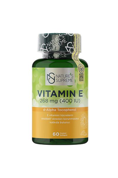 Nature's Supreme فيتامين E 400 وحدة دولية 60 كبسولة