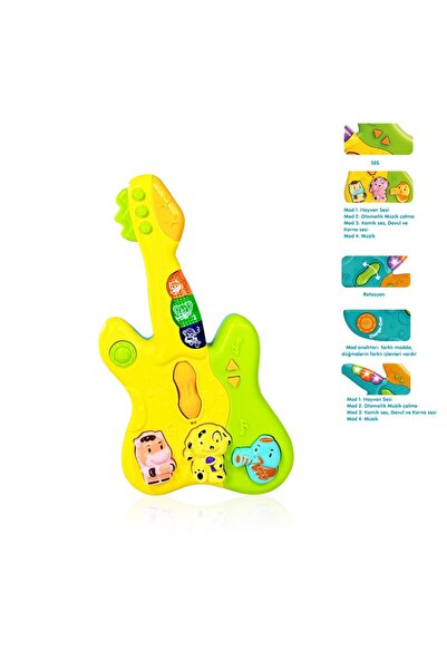Nilly Toys Işıklı ve Müzikli Gitar Eğitici İnteraktif Bebek Piyanosu Oyuncak